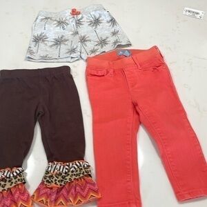 Bundle of 18 month girls pants, legging and shorts